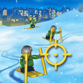 Игра Новогодние Лего Гонки на лыжах онлайн