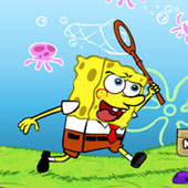 Игра Спанч Боб бродилка с сачком за медузами