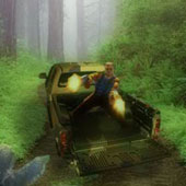 Игра Стрелялка зомби: На джипе по лесу онлайн