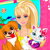 Игра Барби ухаживает за чудесными питомцами онлайн
