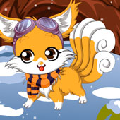 Игра Зимняя одевалка для маленькой лисы онлайн