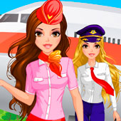 Игра Одевалка для стюардессы и летчицы онлайн