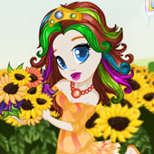 Игра Прическа для принцессы цветов онлайн