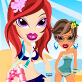 Игра Куклы Братц на пляже онлайн